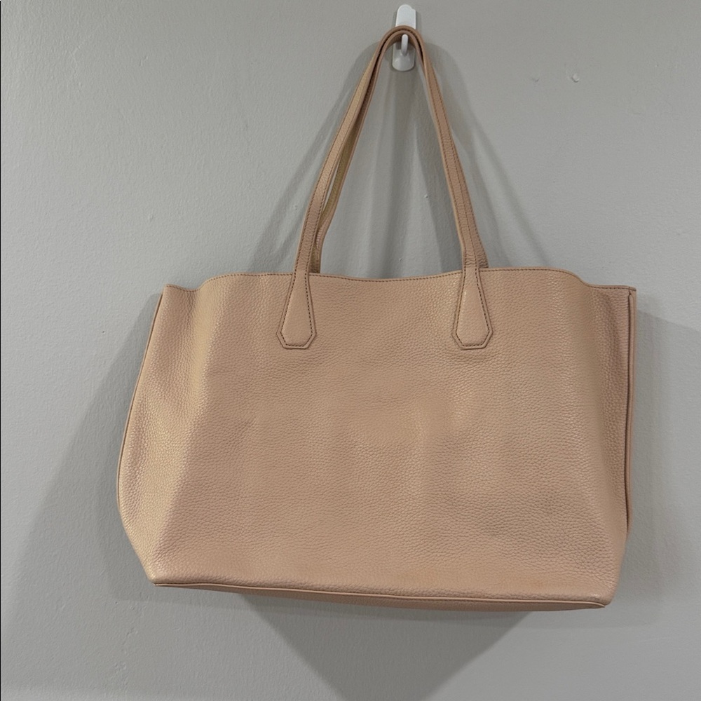 Tory Burch Perry leather Pebbled light Blush Pink Neutral Leather Tote - Picture 3 of 6
